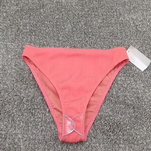 Topshop high waist  bikini with puckered fabric. Color coral size XS NWT